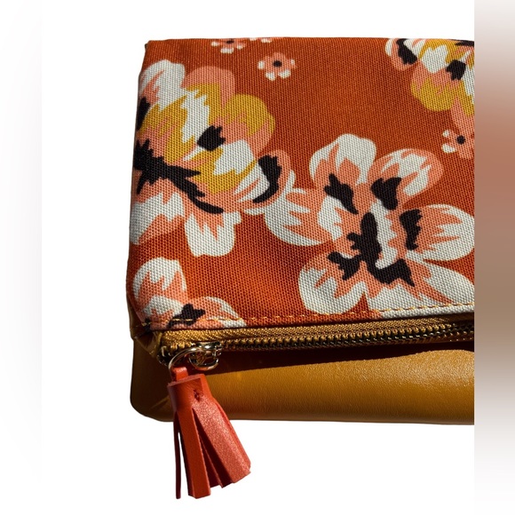 Rachel Pally Orange Blossom Reversable Vegan Zippered Clutch Purse - Picture 2 of 5